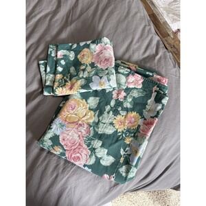 Vintage Westpoint Stevens Multi Large Rose Floral Twin Flat Sheet & Pillow Case